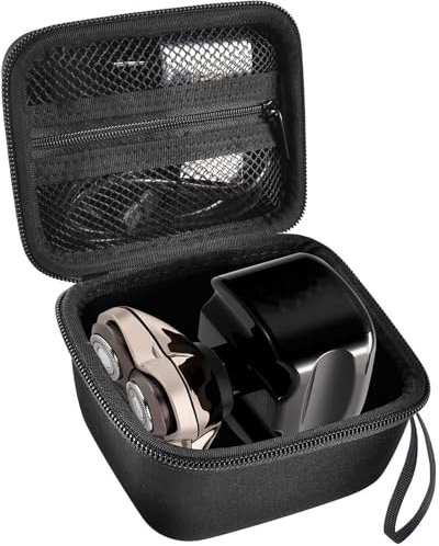 ANKHOH Case Compatible with Skull Shaver Electric Pitbull Pro Razor, Hard Travel Rotary Men Head Shavers Beard Trimmer Storage Bag with Zipper Mesh Pocket for Mustache Grooming Kit (Only Box) (Black)