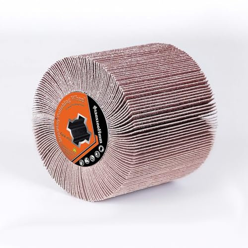 Schleiflamellenbürste für Satiniermaschine, Lamellenbürste für Renovierer Körnung 80, Schleifwalze Bürste Kunstfaser geeignet zum intensiven Schleifen flacher Holzoberflächen - 120 x 100 mm