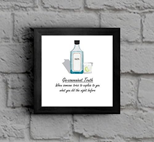 The Victorian Printing Co - Gin-convenient truth definition - Original illustrated gin bottle - Black