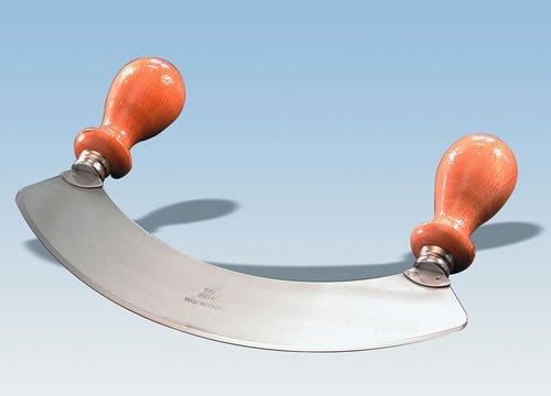 BB&B CASALINGHI SNC MEZZALUNA acciaio inox con impugnatura in legno di faggio cm 14.5x13