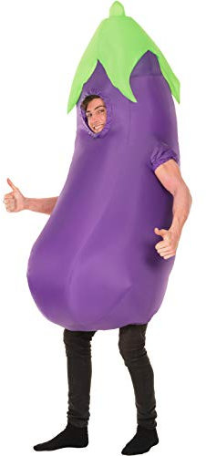 Morph Inflatable Eggplant Costume For Adults, Fun Blow Up Vegetable Outfit, Unique Food Costume For Parties, Halloween Costumes For Adults