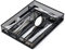 JANE EYRE Utensil Drawer Organizer, Cutlery Tray Silverware Flatware Storage Divider for Kitchen, Mesh Wire with Non-slip Foam Feet, 5 Component, Black