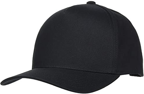 Flexfit Uni 7707-5-Panel Curved Classic Snapback Kappe, Black, one Size