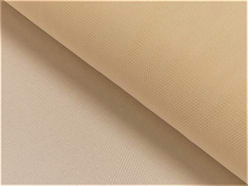 Tüll - Meterware - für Bekleidung & Deko - 140 cm - standfest und hochwertig - Meterpreis - in tollen Farben (Beige)