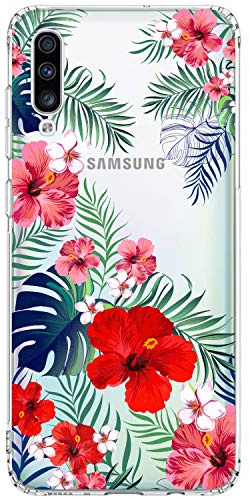 Coque Samsung Galaxy A30s/A50s/A50 Etui Silicone Gel TPU Transparent Doux Housse Fleurs Ananas Arbre Paysage Marin Zoo Oiseau Motif Ultra-Mince Case pour Galaxy A50/A50s/A30s (Motif 01)