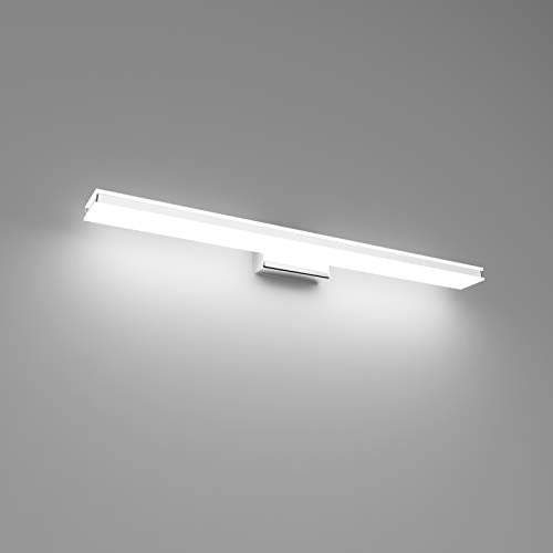 Klighten LED Spiegelleuchte Bad 60cm Spiegellampe 20W 2000LM, Badleuchte Wand, Badezimmer Lampe Badlampe für Spiegel, 6000K Kaltweiß, 110V-240V, Chrom