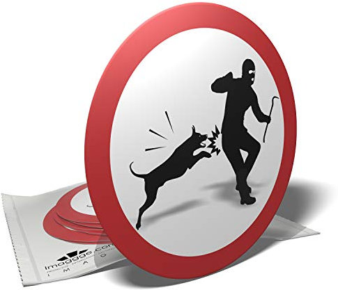 Aufkleber für Verkehrszeichen – Achtung Wachhund – Dieb – 6 Aufkleber – 9,5 cm