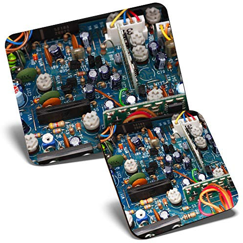 Mouse Mat & Coaster Set - Amateure Radio Transceiver Clectronic Board 23.5 x 19.6 cm & 9 x 9 cm for Computer & Laptop, Office, Gift, Non-slip Base #44075