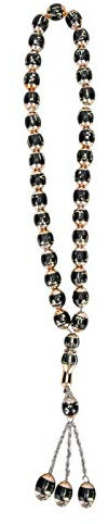 Buachois Gebetskette Islam 33 Perlen Muslimische Harz Mala Halskette Gebetsperlen Stretch Armband Muslim Tasbih Misbaha Koran Gebet Perlenarmband für Frauen Männer Geschenk, Schwarz