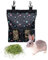 Kaninchen Heutasche Meerschweinchen Futterstation Futterspender Kleintiere Heutasche Futtersack für Hase Chinchilla Hamster Kleine Tiere (2 Fenster, Muster Schwarz)