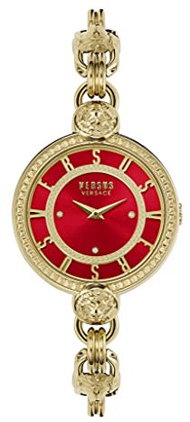 Versus Versace Les Docks Collection Luxuriöse Damen-Armbanduhr, Rot/Ausflug, einfarbig (Getaway Solids), OS, Versus Versace Les Docks