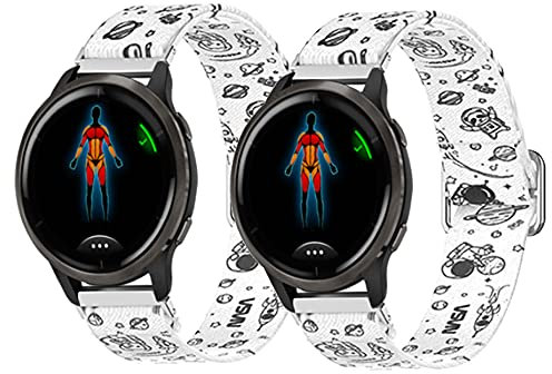 Cinturino di ricambio per smartwatch Garmin Venu 2, per Vivoactive 4 Elastic Braided Band 2 Pack Universo