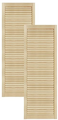 DecoMeister Mobili Porta Lamella Porte Pino Mobili Anteriore Pino Non Trattato Armadio Porta Armadio Aperto Lamelle 494x1406 mm Confezione da 2 pezzi in legno massiccio a venatura naturale