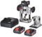 Trend 18V Cordless Brushless Router Kit, 1/4 Inch Collet, 2 x Slimline 4Ah Battery & Fast Charger Set, T18 Range, T18S/R14K2