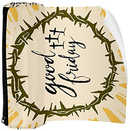 Federmäppchen mit Reißverschluss, Münzorganizer, Kosmetiktasche für Damen, Teenager, Mädchen, Jungen, Kinder, Guten Freitag