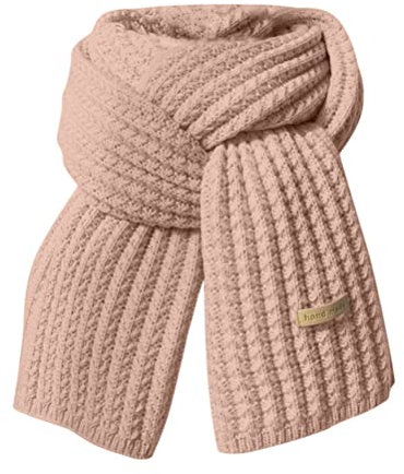 ORANDESIGNE Echarpe Unie Femme Hiver Chaud Chic Tricoté Laine Élasticité Douce Chale Longue Cape Souple Confortable Pashmina Foulard A Rose M