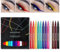 Anglicolor 12 Farben farbiger Eyeliner, matter flüssiger Eyeliner, haltbarer wasserfester flüssiger Eyeliner-Stift, hochpigmentierter wischfester bunter Eyeliner für Hochzeitsparty (12colors)