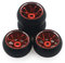 RCAWD RC Rad Reifen, Alloy Auto Drift-Reifen für 1/28 Wltoys K969 K989 P929 Kyosho Rally Modellauto Upgrade Teil 4pcs(Rot)
