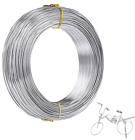 165 Feet/50M Aluminium Craft Wire, 18 Gauge 1mm Bendable Metal Wire for Craft Sculpting, Jewellery Making, Armatures and Wire Weaving