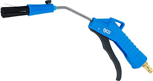 BGS 70972 | Druckluft-Ausblaspistole | mit Pinsel | Länge 310 mm | Druckluftanschluss 1/4 | Arbeitsdruck max. 8 bar | Nylon-Glasfaser-Verbund | Pinsel per Rändelschraube lösbar