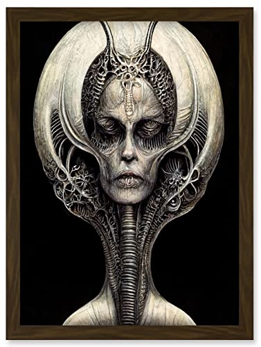 Doppelganger33 LTD Alien Queen Gothic Illustration Artwork Framed Wall Art Print A4