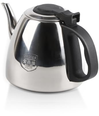 Bollitore da tè da 1,2 litri Bollitore a fondo piatto Bollitore Bollitore a tre becchi in acciaio inossidabile di grande capacità con manico antiscivolo Stufa a legna a induzione Stufa a gas