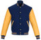Sledwise Varsity Jacket Baseball Letterman Jacke - Wolle und Leder Premium Qualität Uni Basketball Jacke, Marineblau / Gold, 6XL