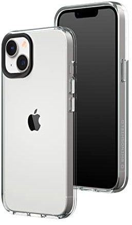 RhinoShield Crystal Clear Case kompatibel mit [iPhone 14/13] | Fortschrittliche Vergilbungsresistenz, Hohe Transparenz, Personalisierbare und Transparente Schutzhülle - Schwarz Kamera-Ring