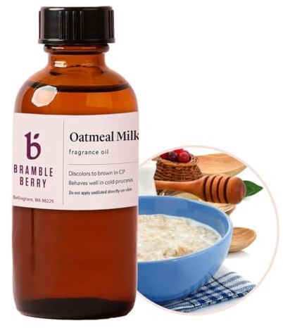 Bramble Berry Oatmeal Milk and Honey Fragrance Oil 2 oz | Warm Sweet Scent for Soap Making, Candle Making, Lotion & Bath Bombs | Skin Safe, Vegan, Paraben & Phthalate Free, DIY Craft Essential