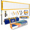 SKEERY Volleyballnetz, kräftiges Set für den Außenbereich, Design, das es straff, verstellbare Aluminiumpfosten, tragbares Volleyballnetz für Garten, Rasen und Strand hält (gelb)