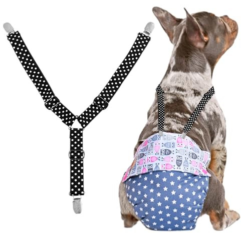 Dzmuero Läufigkeitshose für hündinnen, Hundewindeln für hündinnen, Hundewindel Hosenträger, Hunde Hosenträger, Hosenträger für Menstruationshosen für Haustiere, verstellbar und Gute Elastizität (B)