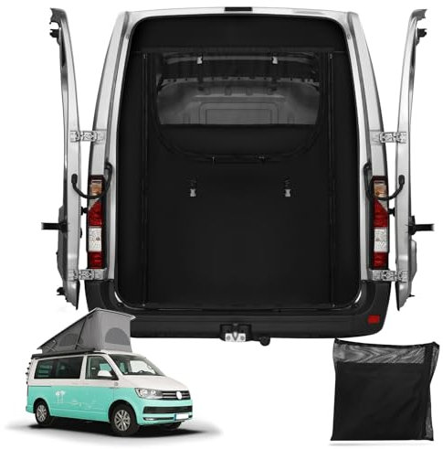 ZWPARTS Van Insektenschutz Maßgeschneidert für VW T5 T6, Auto Insektennetz Moskitonetze für Heckklappe, Reißverschluss in der Mitte Tür Insektengitter