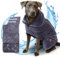 CLUFFY Premium Hundebademantel [Extrem saugfähig] Hundebekleidung & Zubehör aus softem Material. Version mit verbessertem Klettverschluss - Bademantel Hund perfekt für den Sommer (XL)
