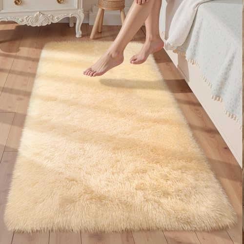 Sour Lemon Alfombra Gris Pelo Largo Moderna para Salón, Alfombra Dormitorio Suave Y Mullida, Alfombra Habitación Fácil de Limpiar, Parte Inferior Antideslizante, 60x220 cm