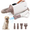 GYMAX Asciugacapelli per Cani, con Funzione Ioni Negativi, Temperatura e Flusso d'Aria Regolabili, 4 Bocchette, Schermo LED Intelligente, Asciugatore Portatile per Animali Domestici