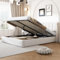 Zravenna Boxspringbett Polsterbett 180x200 cm Weiß, PU Bett mit Stauraum & Lattenrost, Doppelbett mit Verstellbares Kopfteil, Tragfähigkeit 300 kg, Ohne Matratze