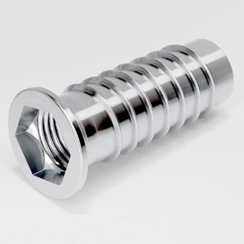 Écrou à visser M10 x 20 mm - Manchons à visser/manchons à visser en acier galvanisé - Filetage intérieur pour construction en bois et construction de meubles (50 pièces)