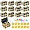 UTMACH 12 Piezas Mini Cofre Pirata Plástico,12 Gemas para Los Niños y 12 Monedas de Oro Cofre Tesoro Pirata para La Decoración de Piratas Cumpleaños de Los Niños Fiesta de Piratas