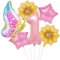 VIKY® Schmetterlinge Deko 1 Geburtstag Mädchen, Luftballon 1. Geburtstag, Geburtstagsdeko 1 Jahr Schmetterling Luftballon Deko Kindergeburtstag, 1 Geburtstag Mädchen Deko, Deko 1. Geburtstag Mädchen