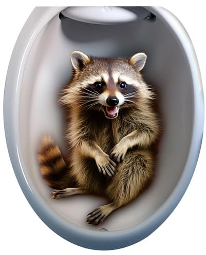 Toilettenaufkleber Toilettensitz Aufkleber Deko Aufkleber WC Deckel, Selbstklebende Tiere Wandaufkleber Lustig Toilettendeckel Aufkleber Für Schlafzimmer, Badezimmer, Küche 29x35cm