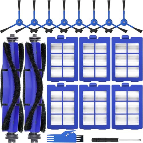 EATBALE Accessories Kit Replacement for Eufy RoboVac X8/X8 Hybrid Robot Vacuum Cleaner Parts, 2 x Main Roller Brushes, 8 x Side Brushes, 6 x HEPA Filters, 1 x Cleaning Brush, 1 x Screwdriver (16 Pcs)