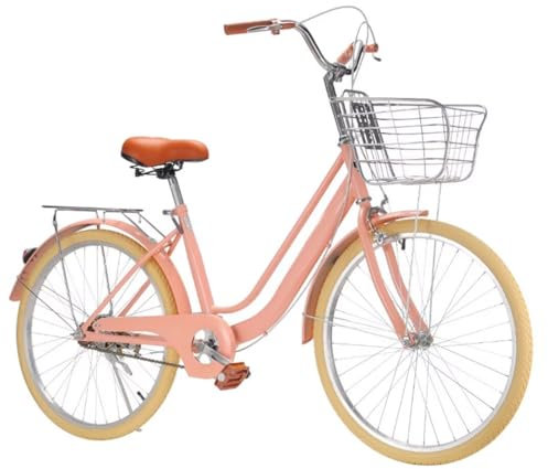 City-Pendlerfahrrad für erwachsene Männer und Frauen,komplette Cruiser-Fahrräder für unterwegs,verstellbarer Lenker und Sattel,hinterer Gepäckträger,Vorder- und Hinterradbremsen