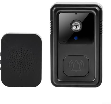 Videocamera intelligente WiFi, per app Tuya, impermeabile, videocitofono HD 1080p, con rilevatore di movimento e allarme PIR, citofono di comunicazione a 2 vie (nero)