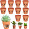 Cerkkapo 10 unidades de 10 x 8 cm de terracota, ollas de barro pequeñas con orificio de drenaje, pequeñas ollas de barro para manualidades, mini ollas de barro de terracota, reutilizables