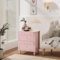 UEV Lot de 2 Tables de Chevet, Table d'Appoint avec Design de Vague, Bout de Canapé, 2 Tiroirs de Rangement, pour Salon Chambre, Bureau, 50 x 40 x 60 cm, Rose