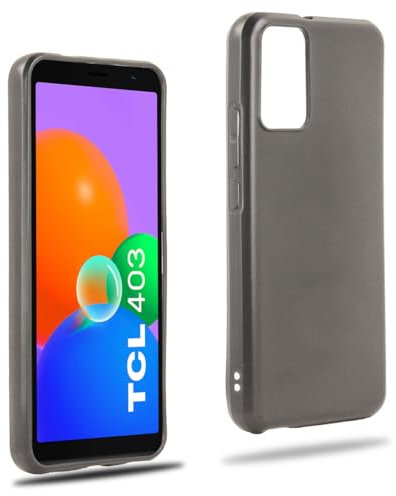 REY Cover in Gel TPU Nera per TCL 403, Ultra Sottile 0,33 mm, Morbido Flessibile, Custodia Silicone