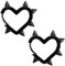 Lusofie Schwarz Gothic Ohrringe Herz Förmig Creolen Mit Spike Punk Accessoires Rock Stil Earrings Y2k Nieten Ohrringe Damen Emo-Grunge Goth Heart Ohrring Schmuck Für Frauen Und Mädchen Halloween