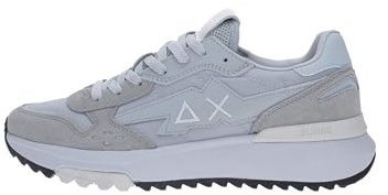 SUN68 Z35121 Sneaker mit Schnürung aus Stoff/Wildleder für Herren, hellgrau, 44 EU