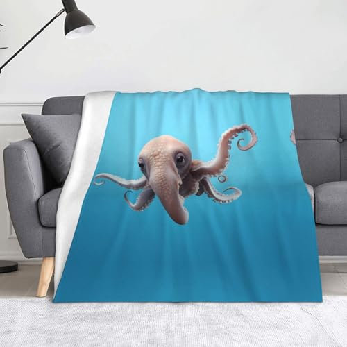 LLKGOT Dumbo The Octopus Decke mit Bild, 152,4 x 127 cm, leicht, warm, bequem, weich für Sofas, Campingausflüge