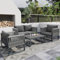 Jtyca Gartenmöbel Set aus Seil, Balkon Möbel Set mit Verzinktem Eisenrahmen, 4-teiliges, 1 Doppelsofa, 2 Einzelsofa, 1 Tische, Verstellbaren Füßen, Alle Kissen Inklusive